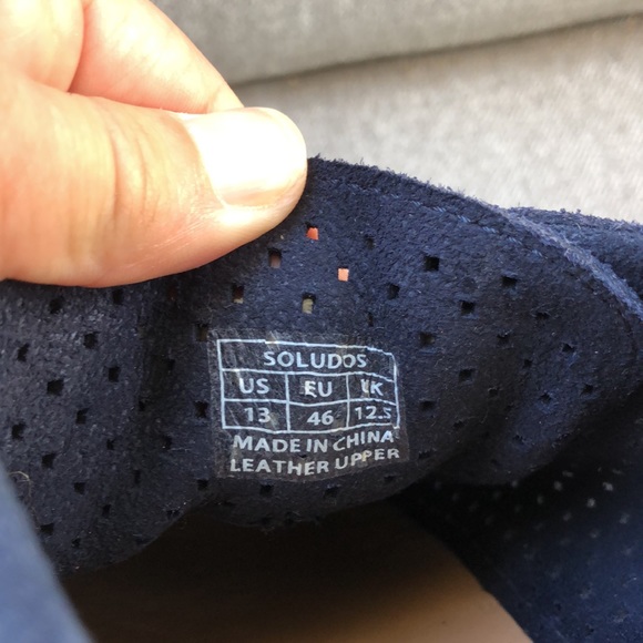Worn once! - SOLUDOS Perforated Suede Leather Sneakers - Picture 3 of 9